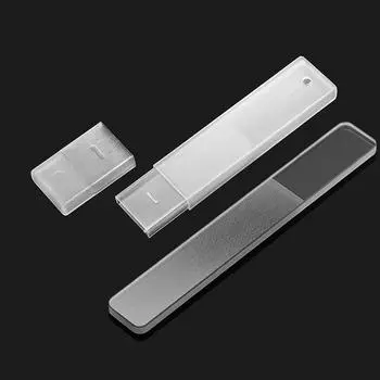 1pc Nano Glass Nail File Set with 3 Storage Boxes for Grinding, Polishing and Repairing Nails, Transparent Crystal Nail Art Tool