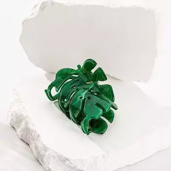 1pc New Texture Leaf Style Fashionable, Fresh, Cute Shark Grab Wash Simple Clip
