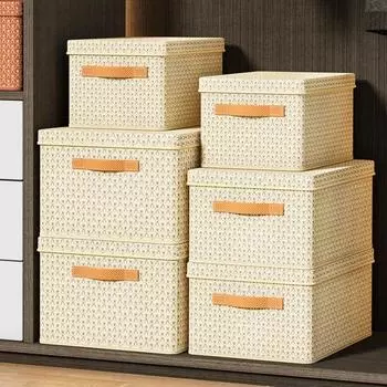1pc New Washable Folding Storage BoxStorage Basket Laundry Basket Foldable Bins Toys Organizer With Lid 36x25x20cm
