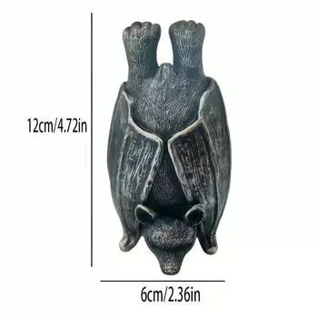 1Pc Outdoor Bat Resin Statue 12cm/4.72in X 6cm/2.36in Garden Decoration No Battery Required 1pc светло-серый