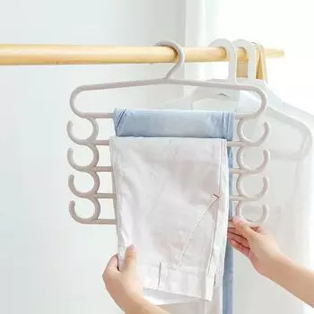 1pc Pants Hangers Holders Multifunction Trousers Hanger Storage Rack Clothes Hanger Tie Scarfs Belt Towel Non-slip Magic Hanger 38 24 7 5cm чёрный