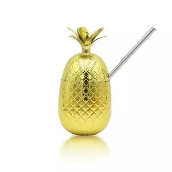 1Pc Plastic Cup Cocktail Pineapple Fruit Strawberry Lemon Straw Cup Cocktail Cups