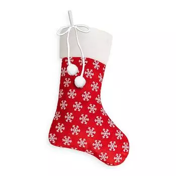 1PC Plush Snowflake Christmas Stocking Snowflake Plush Christmas Socks 18x26x45cm