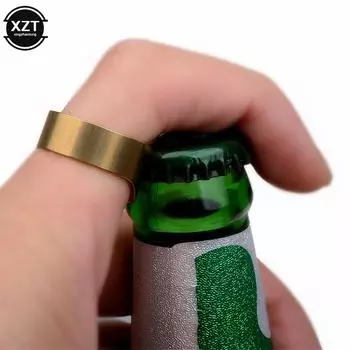 1Pc Portable Beer Bottles Opener Unique Stainless Steel Silver Finger Ring Openers Kitchen Tool Home & Living Gadgets Bar Opener синий