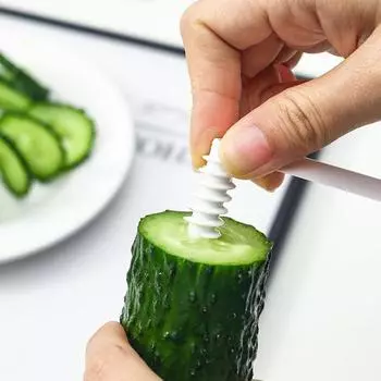 1PC Potato Spiral Hand Cucumber Cutter CarrotSpiralizer Spiral Salad Chopper Kitchen Gadgets Accessories розовый
