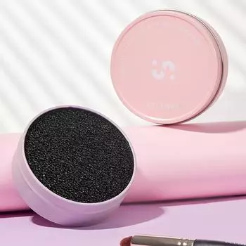 1PC Purple Makeup Brush Cleaning Box Quick Cleaning Sponge Brush No Clean Dry Cleaning Box Cleaning Excess Powder Cleaning Tool розовый