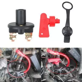 1pc Removable Keys Car Battery Disconnect Switch Car Accessories For Truck Boat Marine ATV Cut Off Kill Switch Power Isolator чёрный
