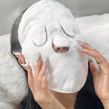 1pc Reusable Hot and Cold Facial Mask Towel for Skin Care, Moisturizing Steam Face Towel for Home and Salon Beauty, Unscented