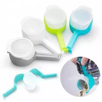 1PC Reuseable Fresh Keeping Food Storage Bag Clip Moistureproof Sealing Clip With Cap Type Spray Nozzle Kitchen Organizer Gadget зелёный