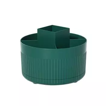 1Pc Rotating Makeup Brush Storage Tube PP High-capacity Storage Rack For Cosmetic Brush Stationery Storage зелёный