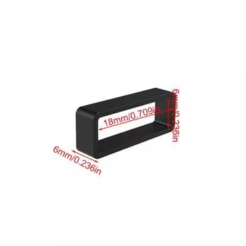 1Pc Silicone Black Loop DIY Hoop Retainer Watch Strap Band Keeper Holder Ring 16-22mm 18mm