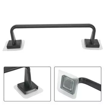 1pc Single Adhesive Towel Rack Rod Bar Stick On Wall Bath Towel Holder For Flat Smooth Surfaces Tile Glass Bathroom Accessories чёрный