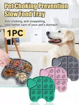 1PC Slow Food Licking Mat for Dogs and Cats, ESlow Food Dog Bowl for Food, Yoghurt, Peanut Butter Licking Cat Lunch Pot Placemat M зелёный