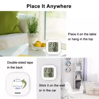 1pc Small Digital Thermometer Hygrometer For Home Office Temperature Gauge Humidity Monitor Functional Digital Hygrometer