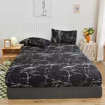 1Pc Soft Bed Cover Printed Bedsheet Skin-Friendly Mattress Cover For Home Bed Linen Elastic Flat Sheet Couvre Lit(No Pillowcase) 90x200x25cm 1pc