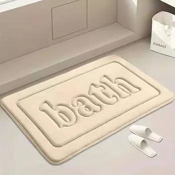 1PC, sponge embossed bath bathroom accessory waterproof decorative carpet mat 400MMx600MM чёрный