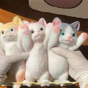 1PC Squeeze Toys Cat TPR Stress Release Plush Relax Gift Cute Ornament