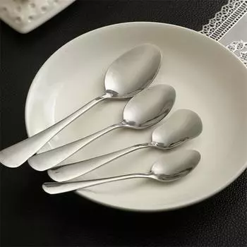 1Pc Stainless Steel Sugar Spoon Dessert Coffee Sharp Spoon Home Kitchen Dinner Tableware