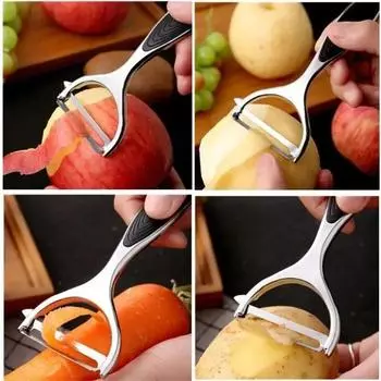 1pc Stainless Steel Vegetable Peeler Potato Peeler Black Multi-function Carrot Grater Fruit Tools Kitchen Accessories Cuisine