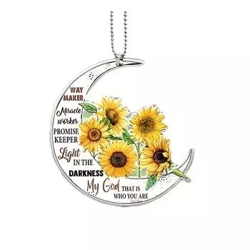 1pc Sunflower Acrylic Car Pendant: Creative Gifts for Interior Backpack Accessories, Holiday & Birthday Parties!