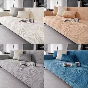 1PC Thicken Warm Sofa Cover Nordi Geometry Sofa Seat Covers Non-slip Universal Corner Couch Slipcovers Sofa Towel for Home Decor A 70x70