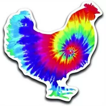 1pc Tie Dye Chicken Rooster ( PVC Decal Sticker - Car Truck Van SUV Window 1pc