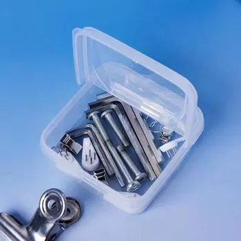 1PC Transparent plastic flip storage box, square PP box, desktop miscellaneous storage чистый