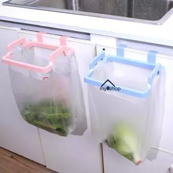 1pc Trash Garbage Bag Racks Portable Hanging Kitchen Storage Rack Gadget Holders Rubbish Household Tools Vegetable Organizer зелёный