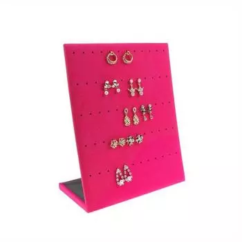 1PC Velvet High-capacity L-shaped Vertical Earring Stand Earring Display Board Jewelry Rack Jewelry Display Props розы красного