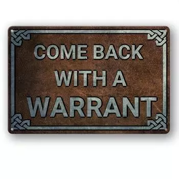 1pc, Vintage Metal Tin Sign Come Back Wlth A Warrant Funny Poster Plaque Funny Vintage Art Wall Decor, Home Decor, Kitchen Decor чёрный