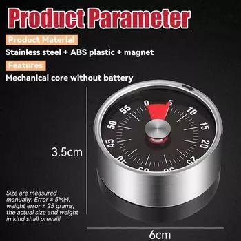 1pc Visual Timer Mechanical Countdown Timers Kitchen Classroom Baking Clock For Teaching Meeting Cookin Working