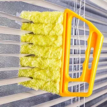 1pc Washable Window Cleaning Brushes With Microfibers For Effortless Dust Collection And Blinds Cleaning жёлтый