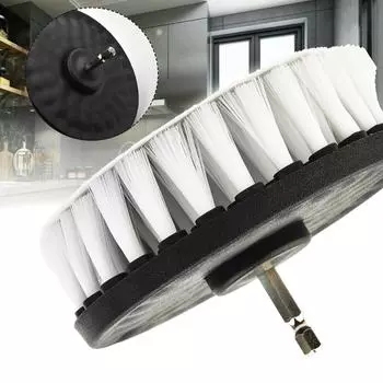 1pc White Car Wheel Furniture Cleaning Drill Brush Detailing Tire Washing Soft Bristle Cleaning Glass Cordless Drills 5 Inch