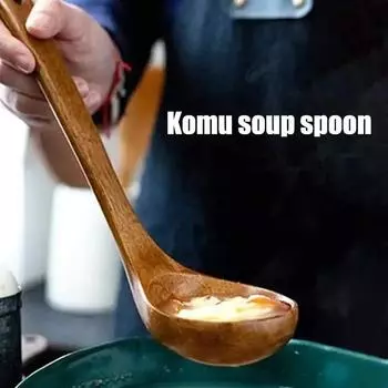 1 шт. деревянная большая вместительная ложка для супа, кухонная ложка для приготовления пищи при высоких температурах, удобная и долговечная