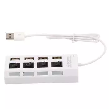 1Pcs 4-Port Usb Hub One To Four Splitter Hub Plug And Play Independent Switch Small Socket Hub Usb 4-Port Splitter For Laptops чёрный