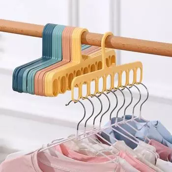 1PCS 9-Hole Clothes Hanger Organizer Space Saving Hanger Multi-function Magic Hangers Scarf Clothes Storage 28*13cm Hangers зелёный