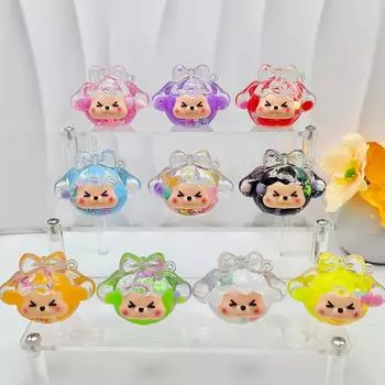 1Pcs Acrylic Oiled Sand Bottle Candy Beans Kiki Dog Beychain Desktop Decoration Accessories Keychain Bag Pendant Kids Gift разноцветный