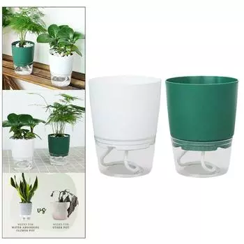 1pcs Brand New Plant Pot 1PC 8.8cm X 6.8cm X 11.6cm Plant Pot Small Flowerpot Violet Pots Double Layer Garden Yard зелёный