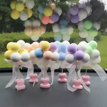 1Pcs Car Interior Shaking Head Ballons Heart Ornament Decoration with Spring Shake Head Decor Double-sided Tape