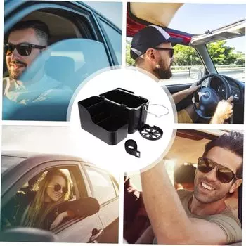 1PCS Car Storage Box With Cup Holder Car Center Console Organizer Storage Automobile Interior Accessories Storage Box 1PCS чёрный