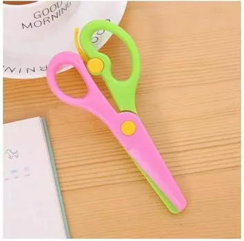 1pcs Children s Paper-cut Anti-pinch Hand Safety Scissors All Plastic Straight Edge Scissors Kindergarten Diy Handmade Scissors