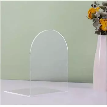1Pcs Clear Acrylic Bookends Non-Skid Book End for School Library and Desktop Organizer, Acrylic Book Ends for Book Shelves 10*10*10cm
