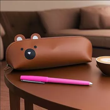 1pcs Creative Pencil Bag Simple Large Capacity Pencil Bag Cute Animals Junior High School Students Stationery Box Fun Stationery Bag A