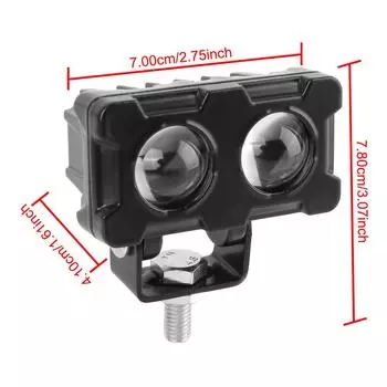 1PCS Dual Color White Yellow Light Lens Spotlight Double Lenses Spotlight Motorcycle LED Motorcycles Auxiliary Fog Lamp 20W