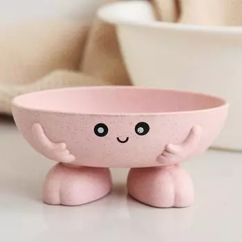 1Pcs Eco-Friendly Soap Box Non-Slip Soap Dish Bathroom Supplies Soap Holder Cartoon Shape Storage Box Bathroom Accessories бежевый