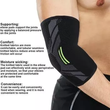 1Pcs Elbow Brace Compression Support Tendonitis Tennis Basketball Volleyball Elbow Protector Reduce Pain Elbow Pad Men S