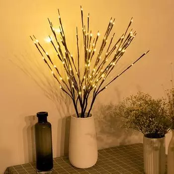 1Pcs LED Artificial Tree Twig Branch Light With 20 LED Light Bulbs 5000 Luminous DIY Fairy Lamp For Living Room Bedroom Office теплый белый
