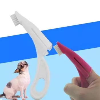 1Pcs Pet Finger Toothbrush Dog Brush Bad Breath Tartar Teeth Tool Dog Cat Cleaning Supplies 2 Colors Dog Toothbrushes розы красного
