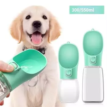 1PCS Pet Water Mug Cat Dog Pet Out Drinking Cup Portable Water Bottle Pet Walking Kettle Pet Carrying Cup Pet Supplies 300ml зелёный