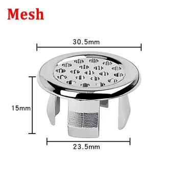 1Pcs Sink Overflow Ring Kitchen Bathroom Basin Trim Bath Drain Cap Sink Wash Basin Round Overflow Ring Plug Basin Accessory AVE 1PCS